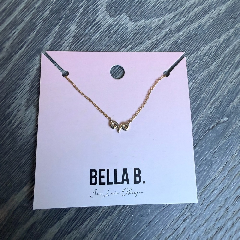 Aries Zodiac Symbol Charm Necklace in Gold